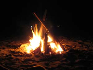 Beach bonfire